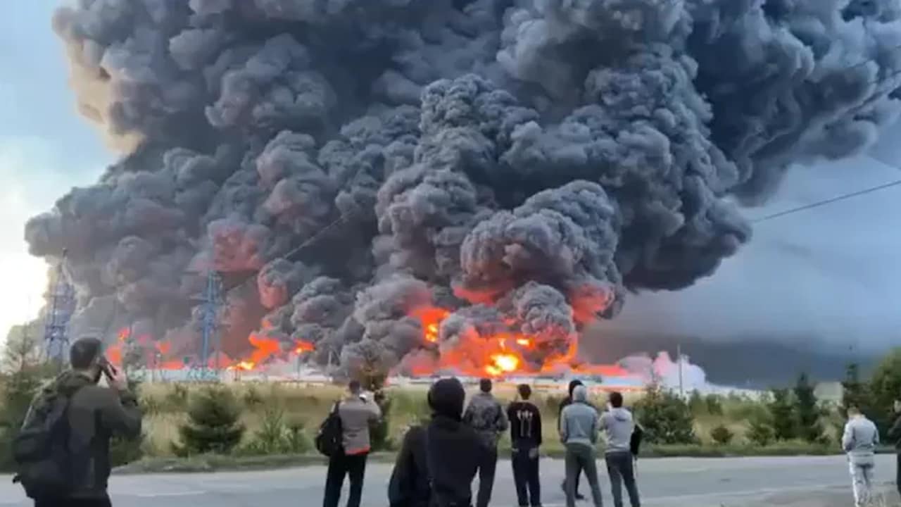 Video: Apocalyptic Blaze After Massive Drone Attack Hits Moscow Region