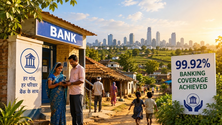 India Achieves Near-Universal Banking Access, Covering 99.92% Of Villages