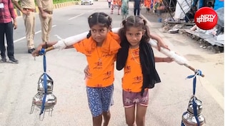 कंधों पर कांवड़, दिल में मम्मी-पापा की लंबी उम्र की चाह... 6 साल की बहनें हरिद्वार से मेरठ ले आई 11 लीटर जल