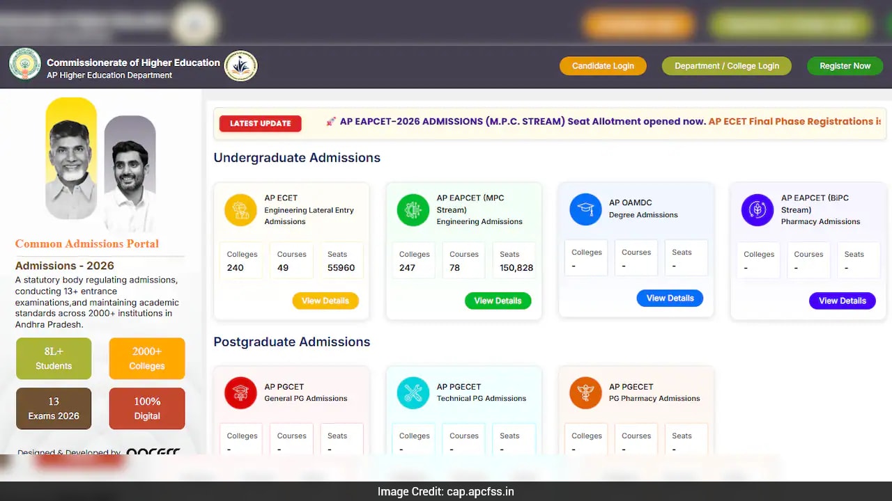 Andhra Pradesh EAMCET 2026 Phase 1 Seat Allotment Result Out: Direct Link Here