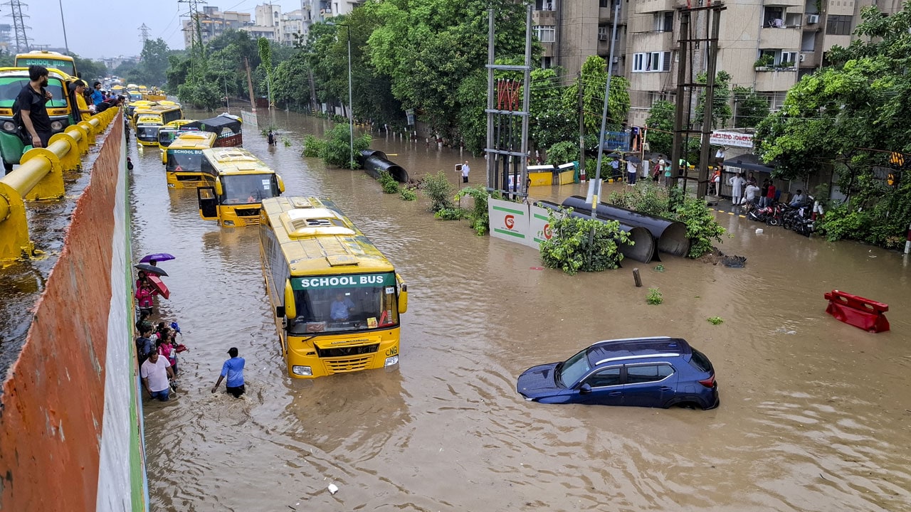 Gurugram's Monsoon Meltdown: Rain Floods Roads, City Told To Work From Home