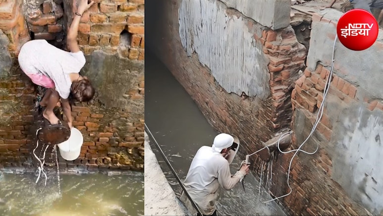 नोएडा अथॉरिटी ने बंद की लीक पाइपलाइन, अब नाले में उतरकर पानी नहीं भरेंगे बच्चे