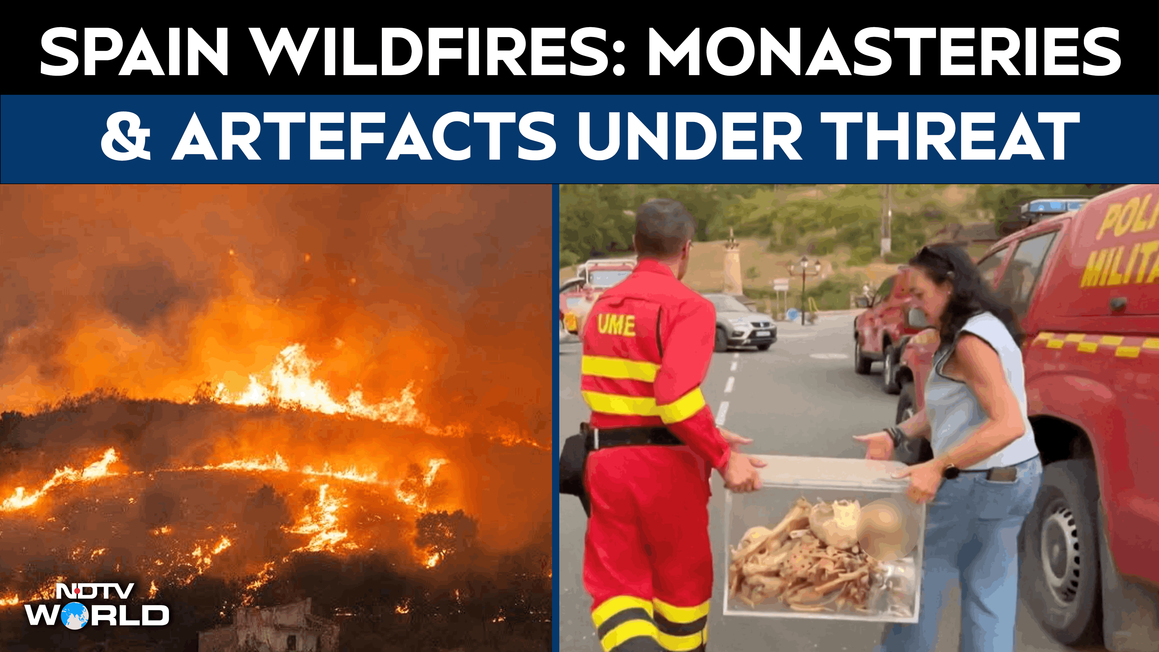 Spain Wildfire Rages Across Huesca, Historic Monasteries & Artefacts Under Threat