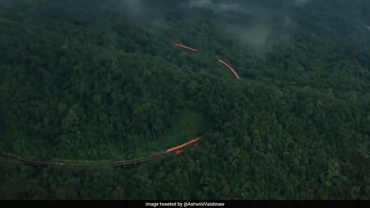 Vande Bharat train filmed moving through misty Western Ghats