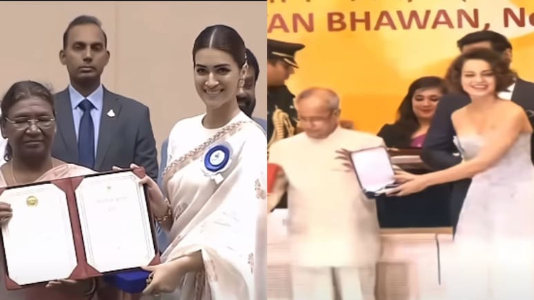 Viral Video: Internet Compares Kriti Sanon And Kangana Ranaut's National Awards Looks After Rakhi Ad Row