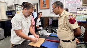 Rahul Gandhi Seeks Info On Pellet Gun Use, Sits Outside Senior Cop's Office