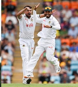 Bangladesh Pacers Bizarre Celebration Goes Viral During 1st Test Against Australia - Video