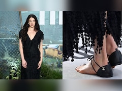 Margaret Qualley Steps Out In Chanel's Barefoot' Sandals For <i>The Dog Stars</i> Premiere