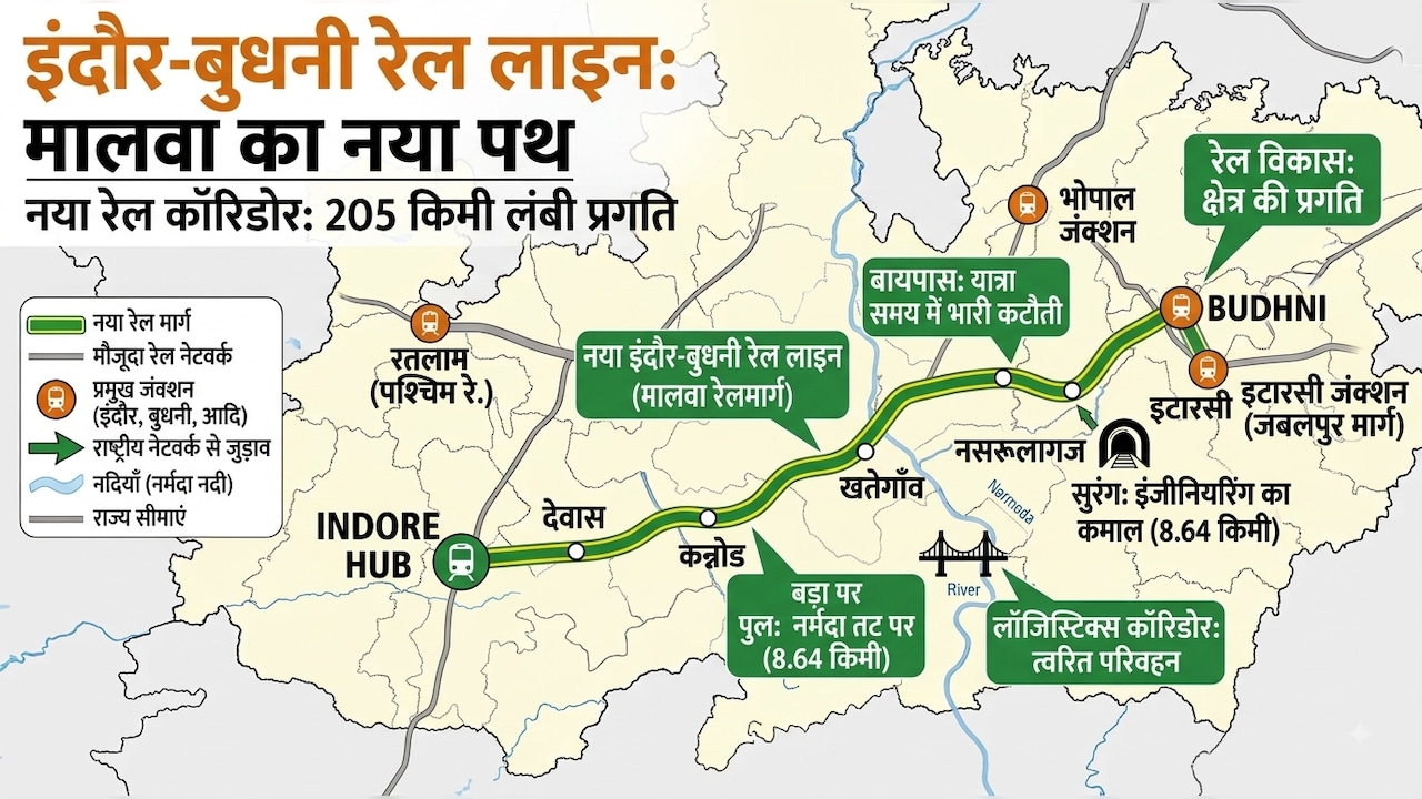 भोपाल से इंदौर, जबलपुर तक सुपरफास्ट रफ्तार, 205 KM की रेलवे लाइन, यूपी, महाराष्ट्र समेत 4 राज्यों को हाईस्पीड कनेक्टिविटी