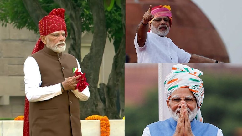 PM Modi's Red Fort Turbans: हर 15 अगस्त बदला PM मोदी का साफा, तस्वीरों में देखें 2014 से 2026 तक लाल किले पर कैसी रहीं PM मोदी की 13 खास पगड़ियां