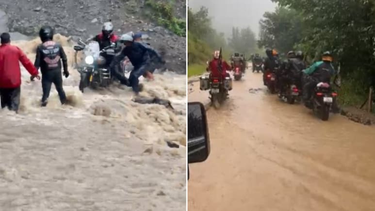 Video: Assam Riders Cross Flooded Roads, Landslide-Hit Stretches In Nagaland