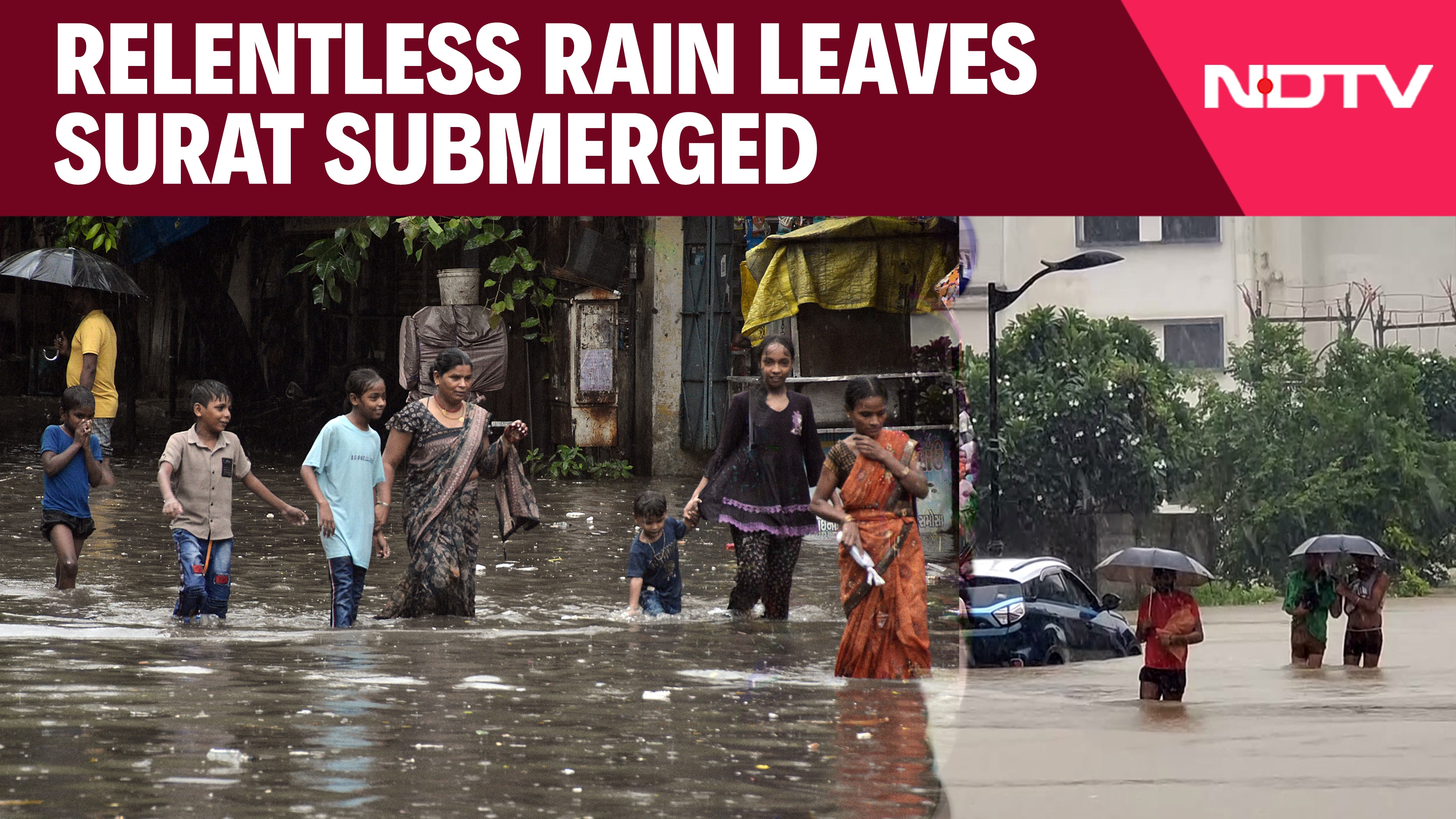 Gujarat Floods | Surat Waterlogged After Relentless Rain, Flood-Like Situation Grips City