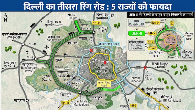 दिल्ली का तीसरा रिंग रोड: 6 लेन के एक्सप्रेसवे से रोहिणी-मुंडका, नजफगढ़-द्वारका को रफ्तार, यूपी, पंजाब-हरियाणा से जयपुर तक कनेक्टिविटी