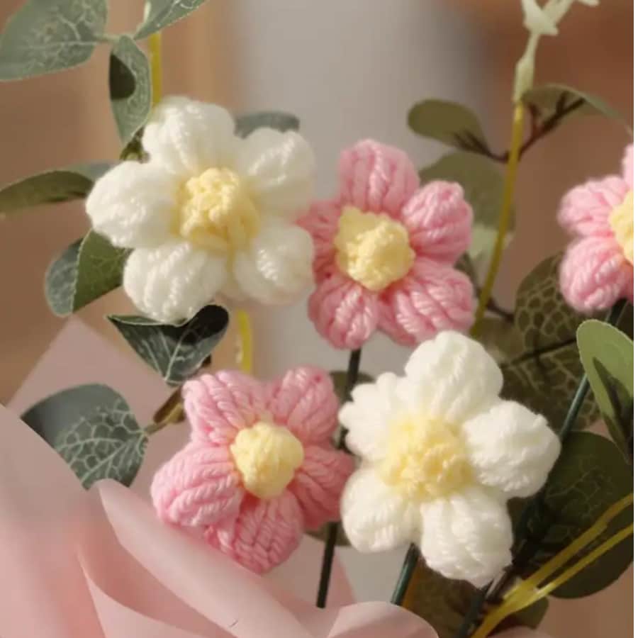 Click here to buy: MPROW Artificial Daisy Crochet Flower Bouquet With Pot Click here to buy: MPROW Artificial Daisy Crochet Flower Bouquet With Pot