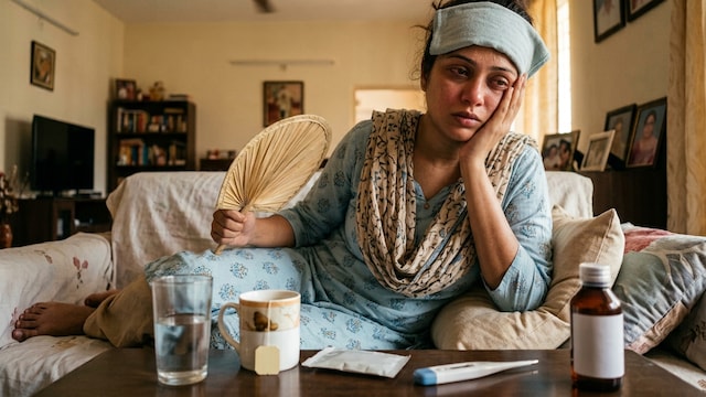 Taking multiple medications for a throat infection can cause body heat to rise