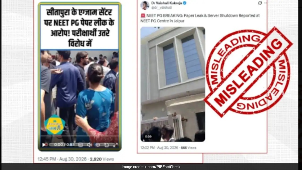 PIB Fact Check: No NEET PG Paper Leak in Jaipur, Re-exam on Sept 5