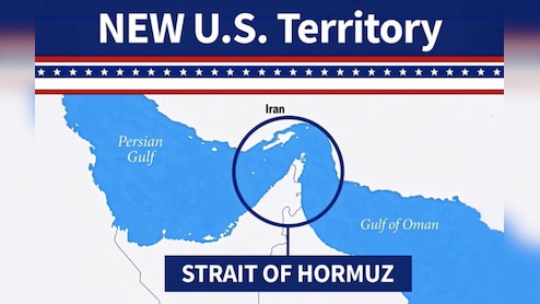 Trump Declares Strait Of Hormuz 'New US Territory', Shares Map To Claim Crucial Oil Route