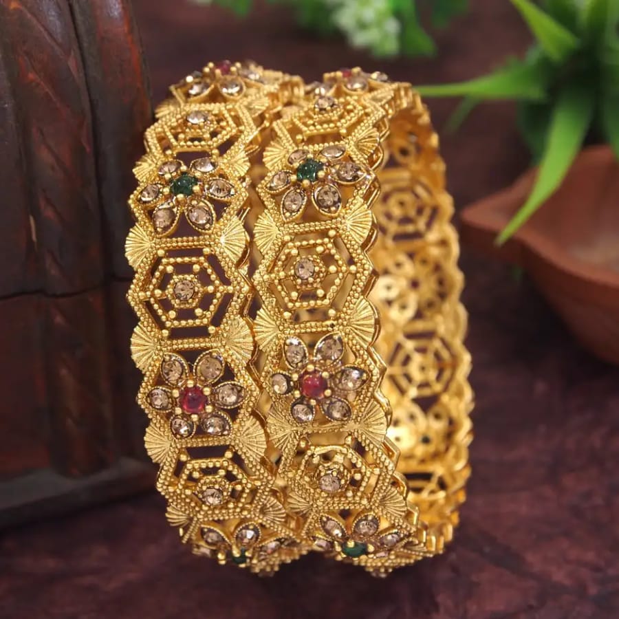 Click here to buy: Atulya Alloy Gold-Plated Bangle (Pack Of 2) Click here to buy: Atulya Alloy Gold-Plated Bangle (Pack Of 2)