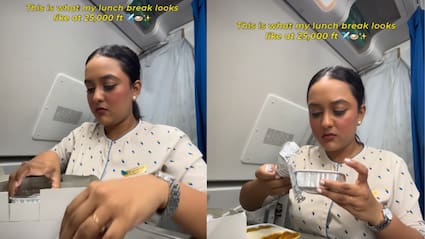 Video: Air Hostess Shows How Cabin Crew Have Their Meals During A Flight