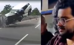 Video: Atiq Ahmed's Son's Creta Flung Into Air, Overturned After Deadly Crash