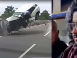 Dashcam Video Shows Atiq Ahmed's Son's Car Crashing Into Roadside, Killing 2