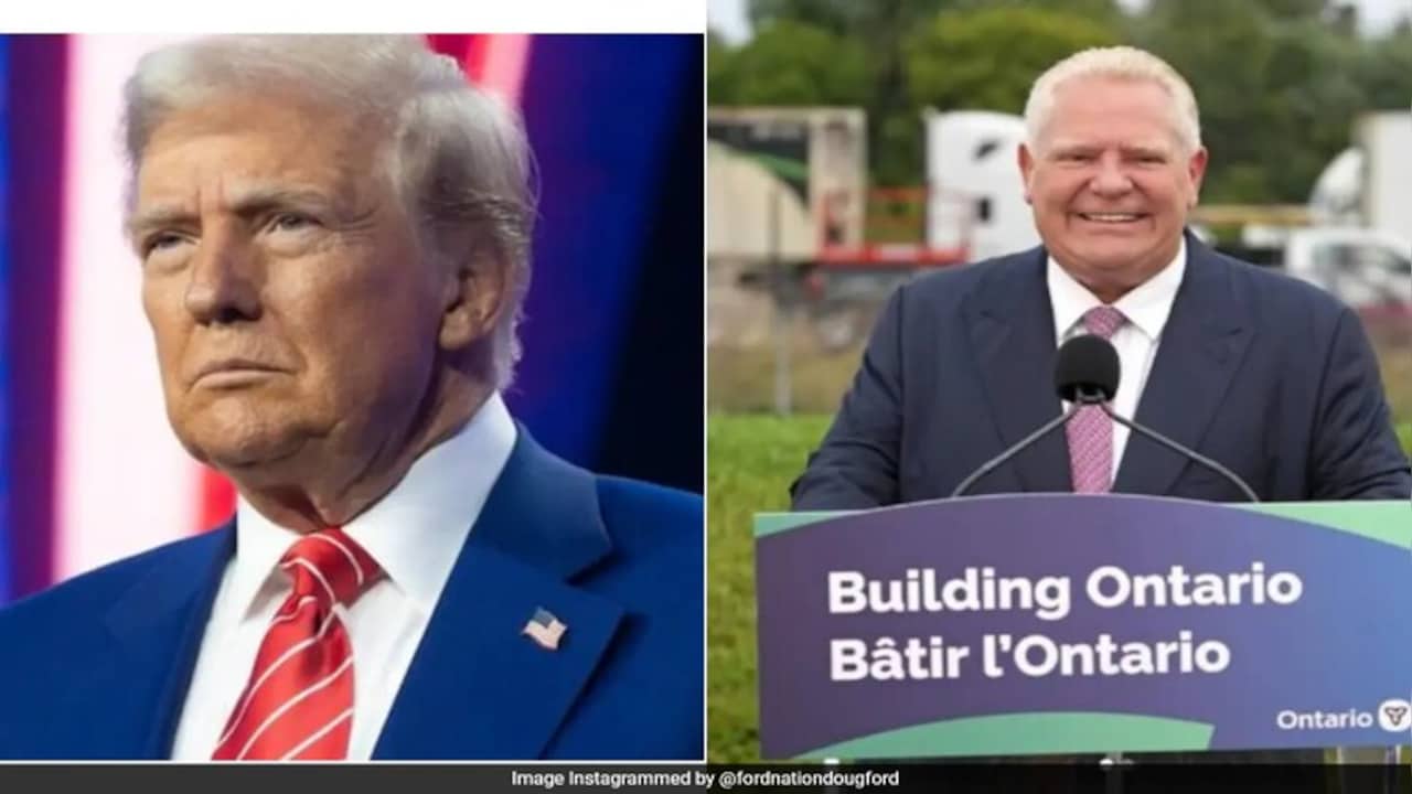 Doug Ford unveils giant “Lake Ontario” sign after Trump executive order on “Lake America”