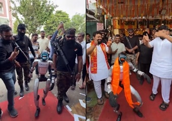 रोबोट ने उज्जैन में किया सैंडविच शॉप का देसी अंदाज में उद्घाटन, देखें वायरल वीडियो