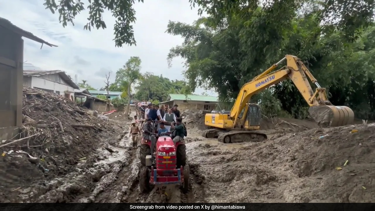 Union Minister JP Nadda Visits Flood-Hit Areas In Assam To Assess Damage