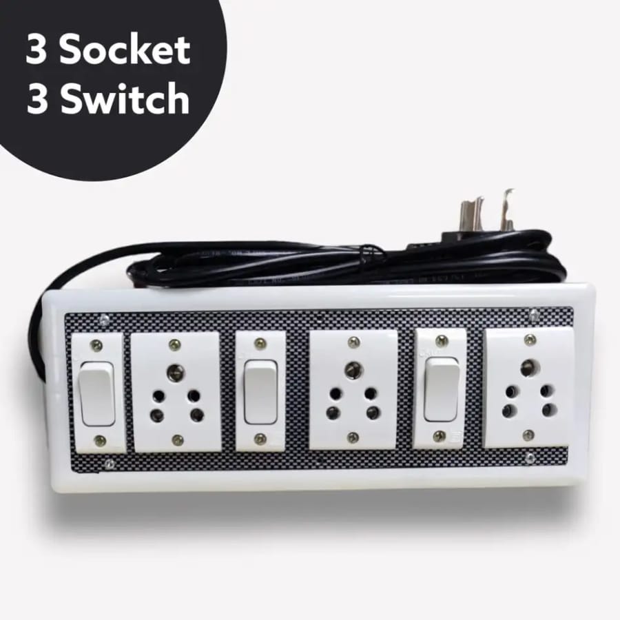 Click here to buy: KHOPALA 3 Socket & 3 Switch Board Click here to buy: KHOPALA 3 Socket & 3 Switch Board