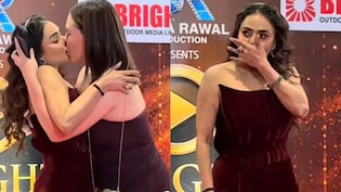 Viral Video: Woman Kisses Nikita Rawal On Red Carpet, Leaves <i>Garam Masala</i> Actor Shocked