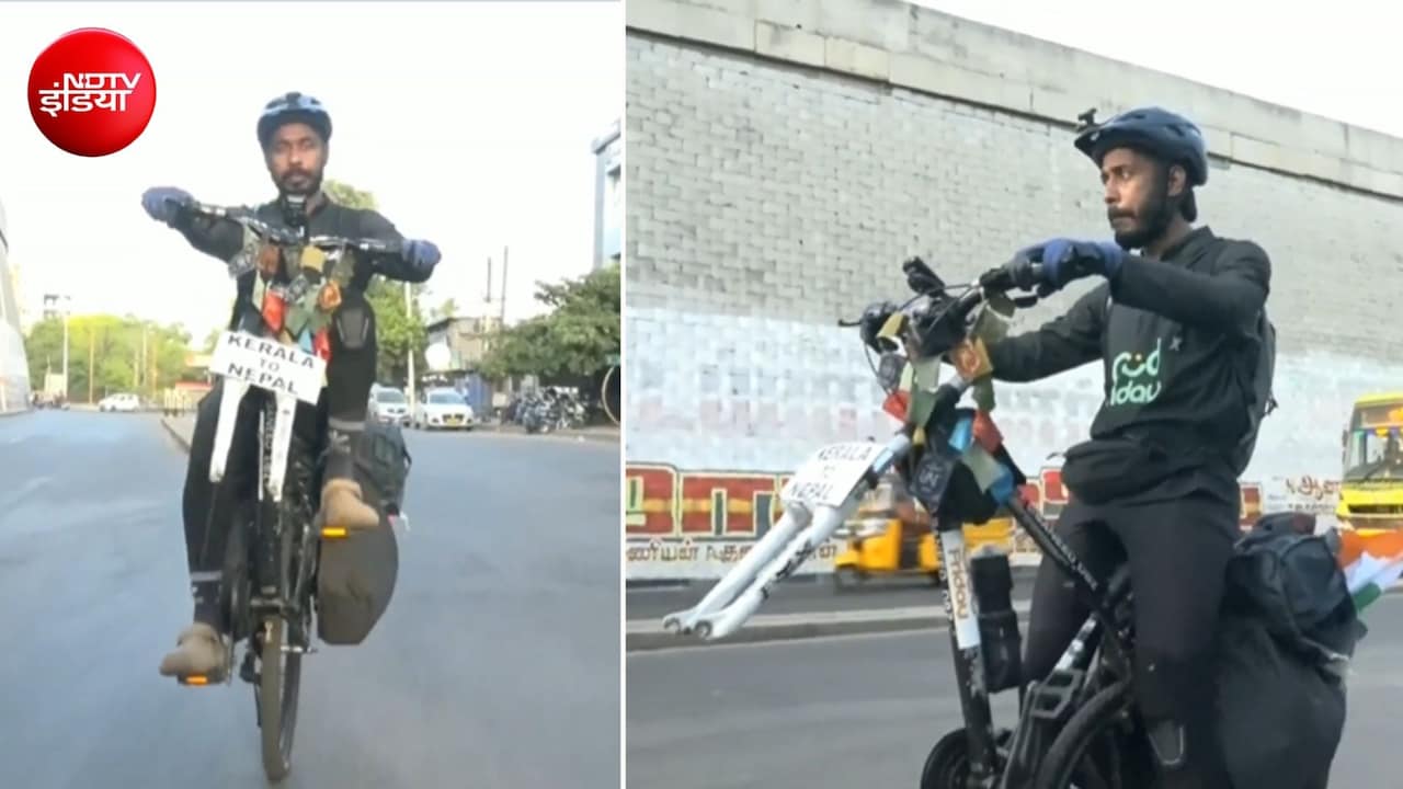 एक पहिए की साइकिल से 11000 KM का सफर... केरल से नेपाल के रास्ते में है शख्स, मकसद जान करेंगे सलाम