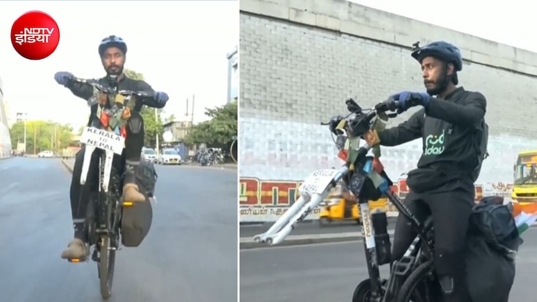 एक पहिए की साइकिल से 11000 KM का सफर... केरल से नेपाल के रास्ते में है शख्स, मकसद जान करेंगे सलाम