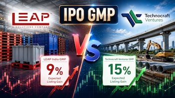 LEAP India vs Technocraft Ventures IPO GMP: Technocraft Signals 14% Listing Gain, LEAP India 6%