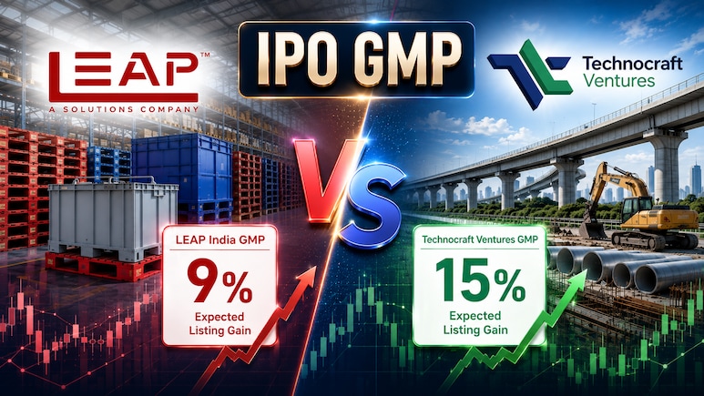 LEAP India vs Technocraft Ventures IPO GMP: Technocraft Signals 14% Listing Gain, LEAP India 8%