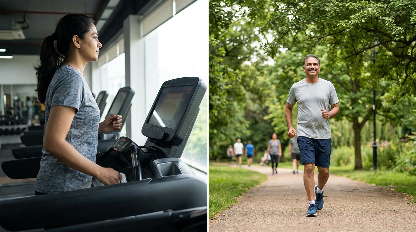 Both treadmill and outdoor walking have their own benefits