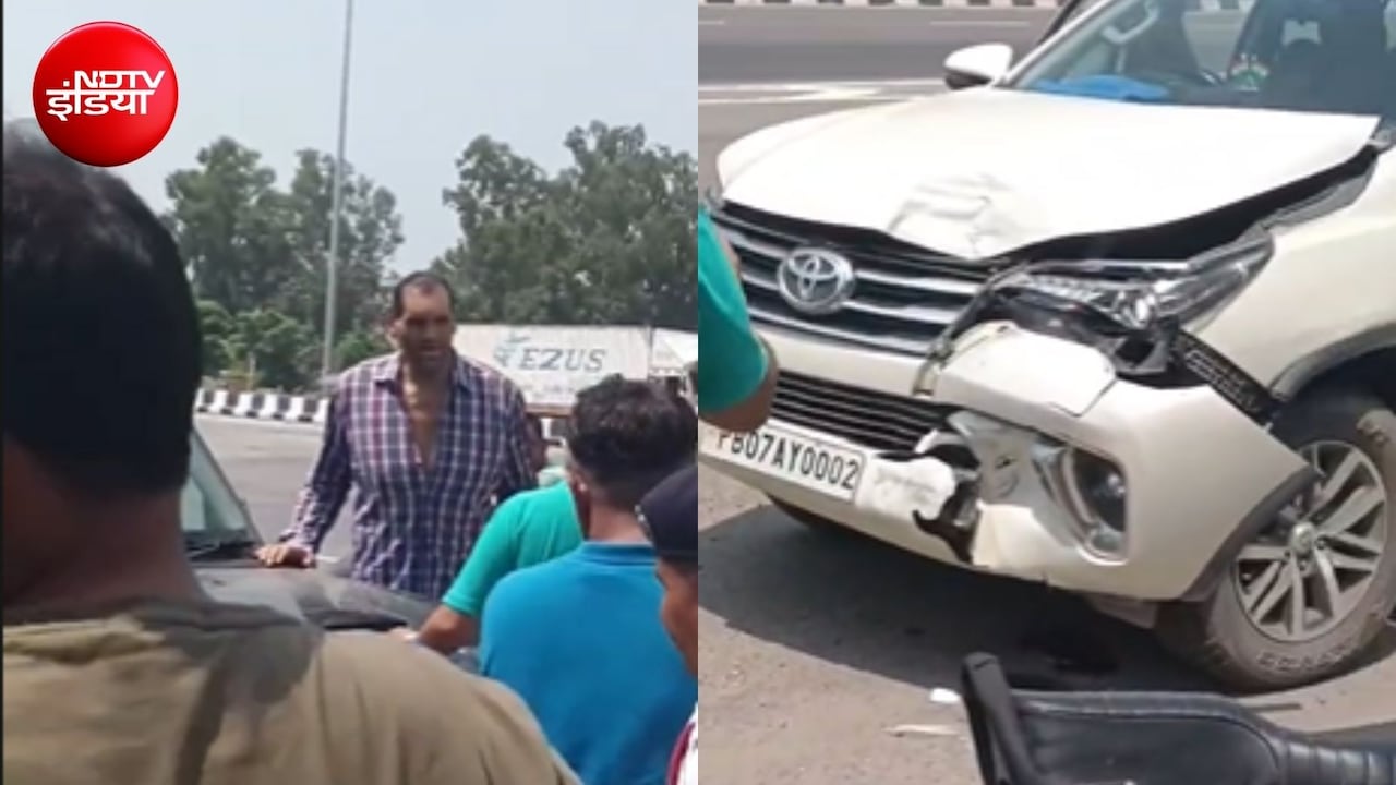 WWE फाइटर रहे खली की कार का हुआ एक्सीडेंट, पानीपत में आगे चल रही इनोवा से टकराई