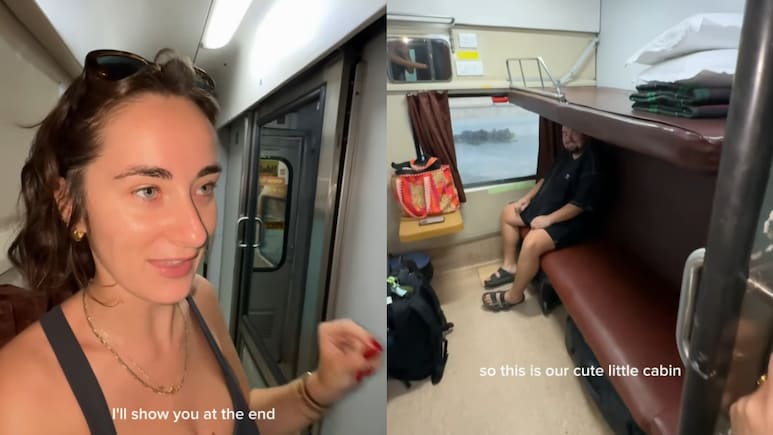 Foreign Travel Creator Shows Inside First-Class Sleeper Train Cabin, Internet Says 'Try Vande Bharat'