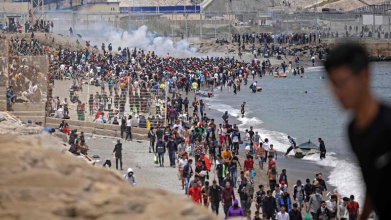 Ceuta Viral Videos: Chaotic Scenes, Stabbing, Explosion Caught On Camera Amid Border Emergency&nbsp;