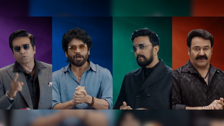 &nbsp;बिग बॉस के प्रीमियर में दिखे 4 सुपरस्टार होस्ट, &nbsp;विजय, नागार्जुन, किच्चा सुदीप से लेकर मोहनलाल तक, हंसी- मजाक से प्रोमो को बनाया खास &nbsp;