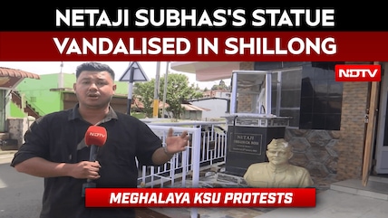 Netaji Subhas Chandra Bose Statue Vandalised During KSU Protest In Shillong