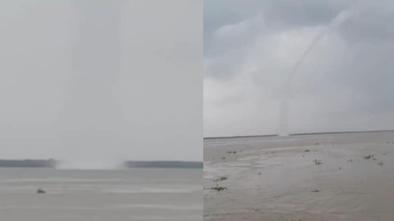 Watch: Rare Rotating Water Column Spotted Over Brahmaputra River In Assam's Barpeta
