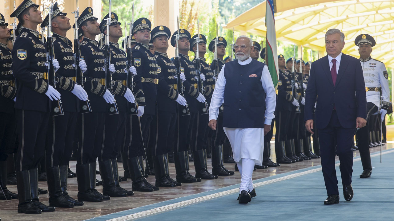 PM Modi Receives Ceremonial Welcome In Tashkent During Uzbekistan Visit