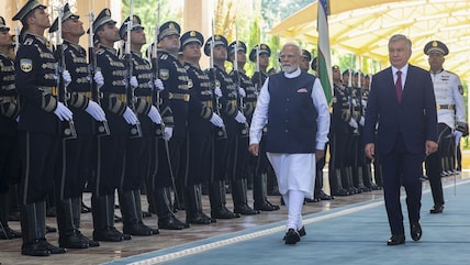 PM Modi Receives Ceremonial Welcome In Tashkent During Uzbekistan Visit