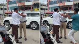On Camera, JDS Leader Grabs Traffic Cop By Collar, Tries To Kick Him In Bengaluru