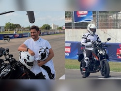 MS Dhoni Rides KTM 390 Duke On Track In Chennai: Watch