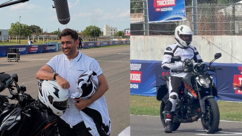 MS Dhoni Rides KTM 390 Duke On Track In Chennai: Watch