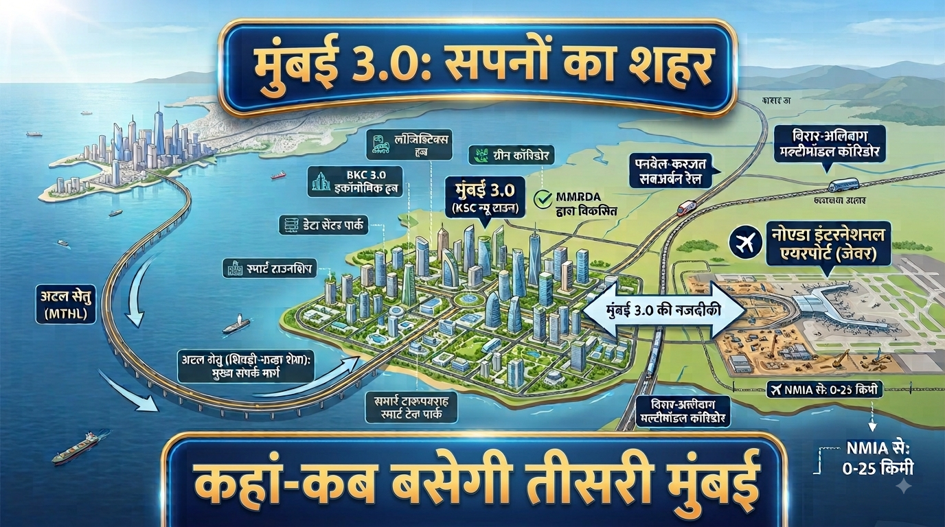 एक और मुंबई बसाने की तैयारी, 124 गांवों को मिलाकर बनेगी स्मार्ट सिटी, नवी मुंबई और अटल सेतु से कनेक्टिविटी