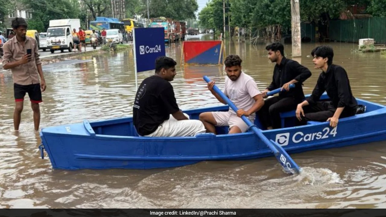 Cars24 receives Rs 50,000 challan over boat deployment on Gurugram road