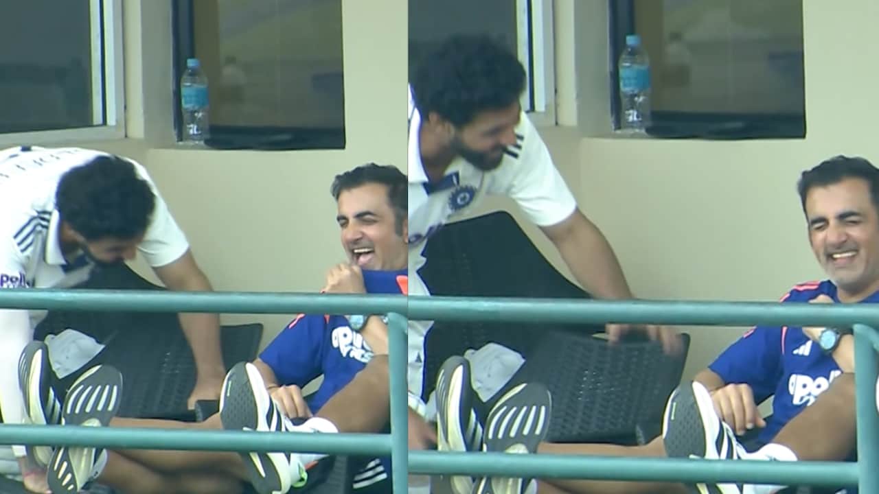 Watch: Gautam Gambhirs Priceless Reaction As Ravindra Jadeja Imitates Kuldeep Yadavs Bowling Style