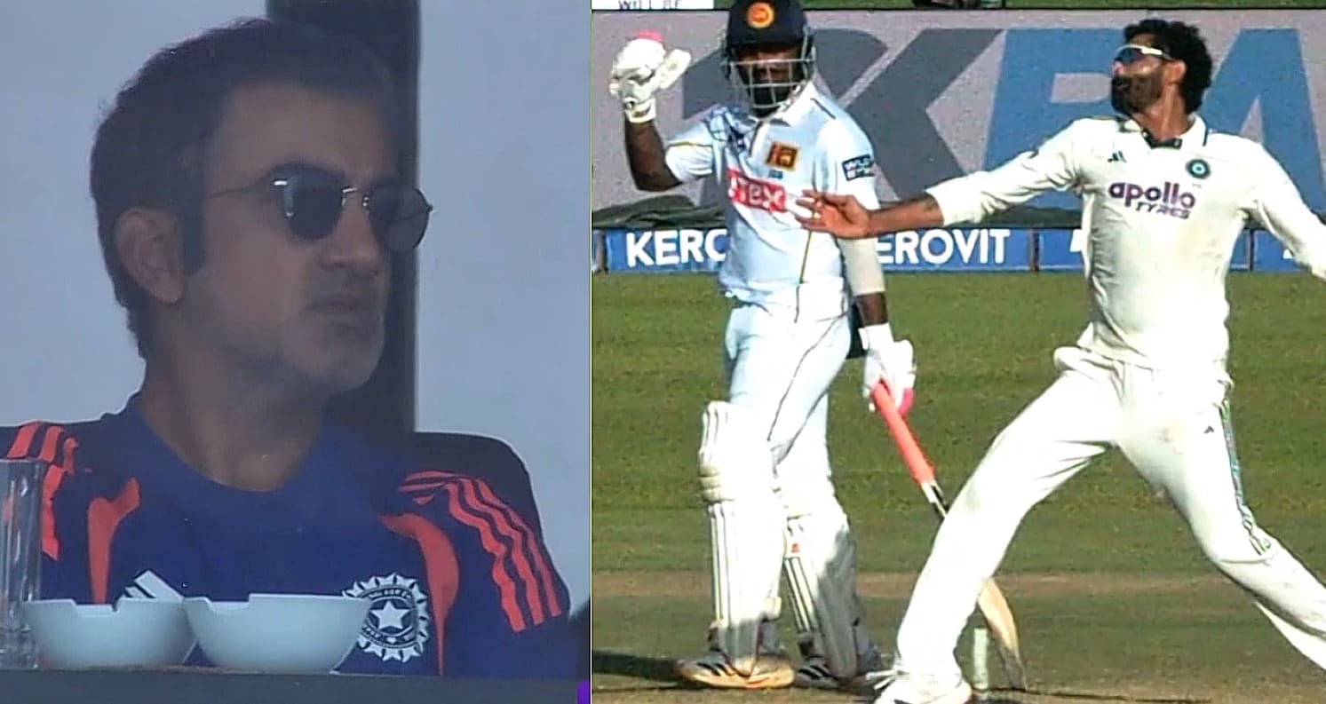 Jadeja no-ball overturns wicket as Gambhir reacts during India–Sri Lanka Test